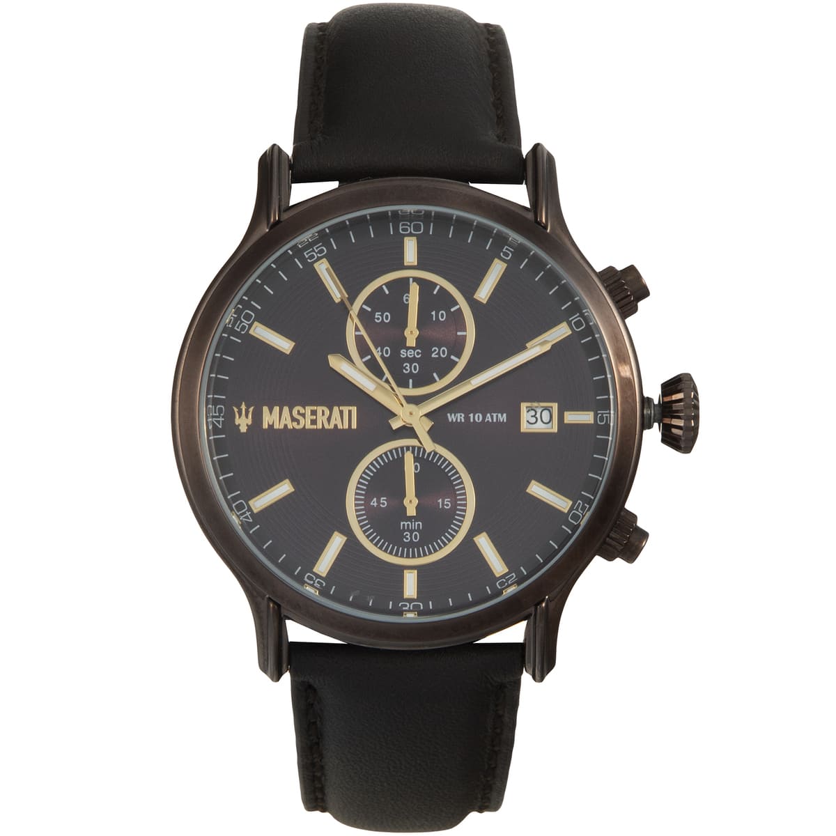 Maserati Epoca R8871618006 42mm Men’s Chronograph Watch – Brown Sunray Dial & Brown Leather Strap