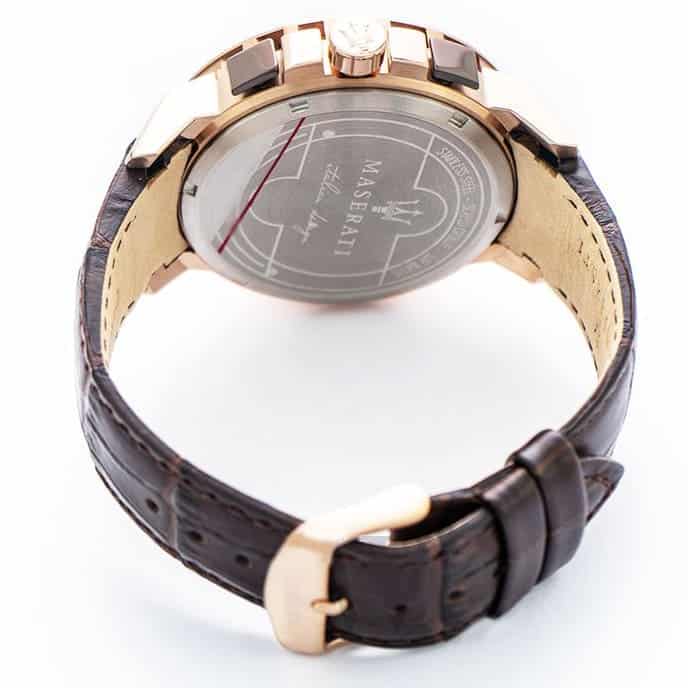 Maserati Ingegno R8871619001 45mm Men’s Chronograph Watch – Multi-Layered Brown Dial & Brown Croco-Embossed Leather Strap
