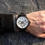 Maserati Successo R8871621010 44mm Men’s Chronograph Watch – White Racing Dial & Black Rubber Strap