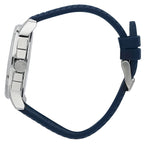 Maserati Successo R8871621013 44mm Men’s Chronograph Watch – Silver Sunray Dial & Blue Rubber Strap