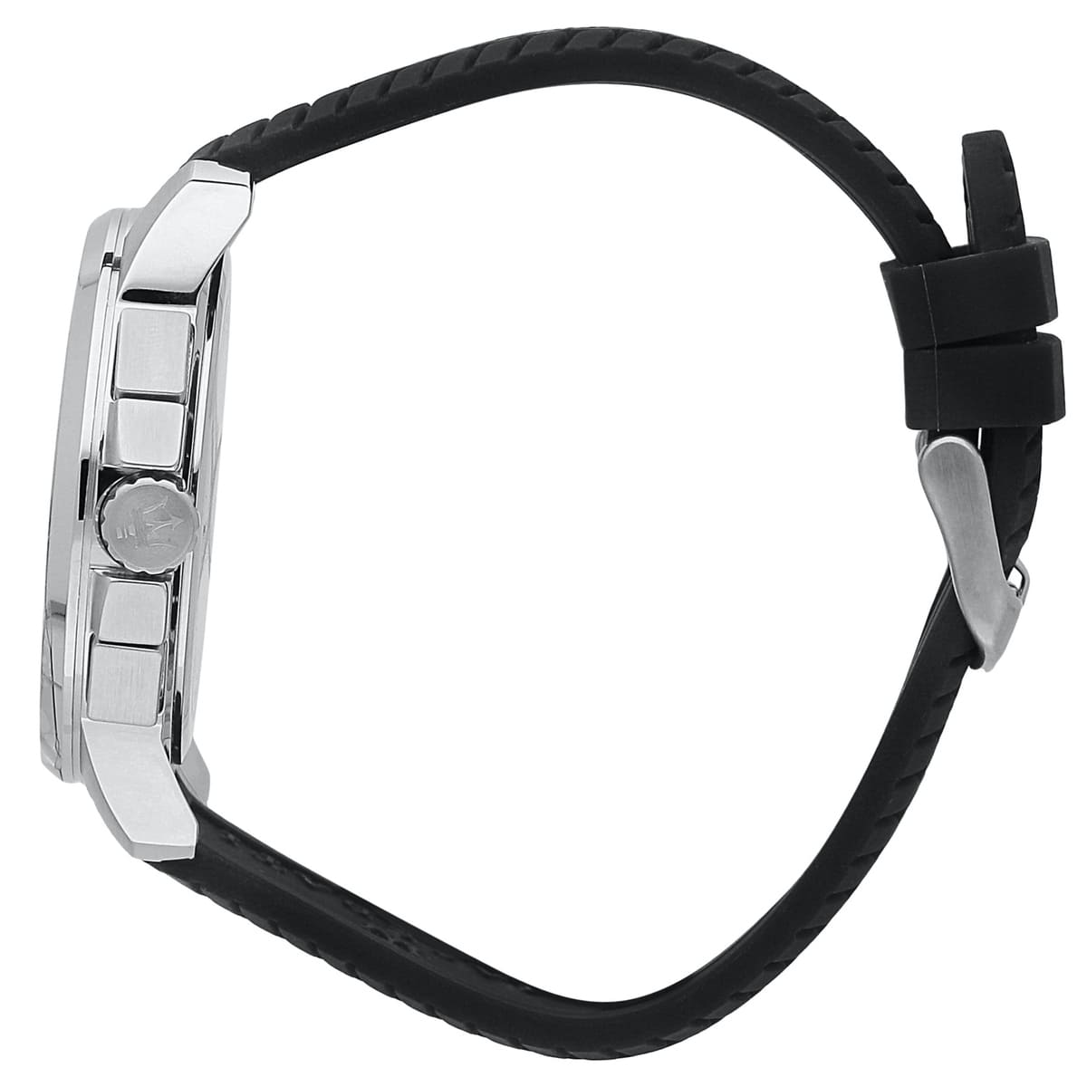 Maserati Successo R8871621014 44mm Men’s Chronograph Watch – Black Sunray Dial & Black Rubber Strap