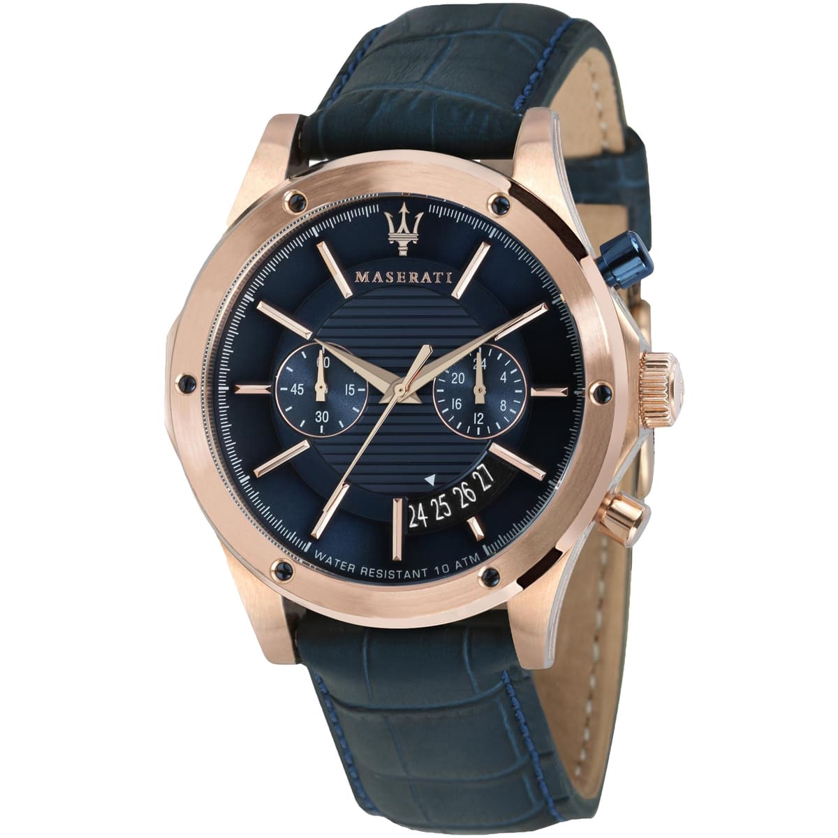 Maserati Circuito R8871627002 44mm Men’s Chronograph Watch – Blue Dial & Blue Alligator-Pattern Leather Strap