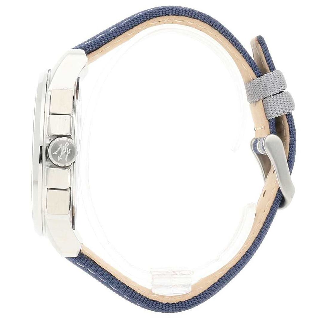 Maserati Royale R8871637001 45mm Men’s Chronograph Watch – Blue Sunray Dial & Blue Fabric Synthetic Fiber Strap