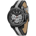 Maserati Royale R8871637002 45mm Men’s Chronograph Watch – Racing Dial & Black & Grey Striped Fiber Strap