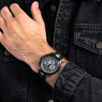 Maserati Royale R8871637002 45mm Men’s Chronograph Watch – Racing Dial & Black & Grey Striped Fiber Strap