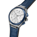 Maserati Triconic R8871639001 45mm Men’s Chronograph Watch – White Dial & Blue Rubber Strap