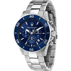Maserati Competizione R8873600002 43mm Men’s Chronograph Watch – Blue Sunray Dial & Silver-Tone Link Bracelet