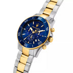 Maserati Competizione R8873600006 43mm Men’s Chronograph Watch – Blue Sunray Dial & Two-Tone Link Bracelet