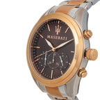 Maserati Traguardo R8873612003 45mm Men’s Chronograph Watch – Brown Sunray Dial & Two-Tone Link Bracelet