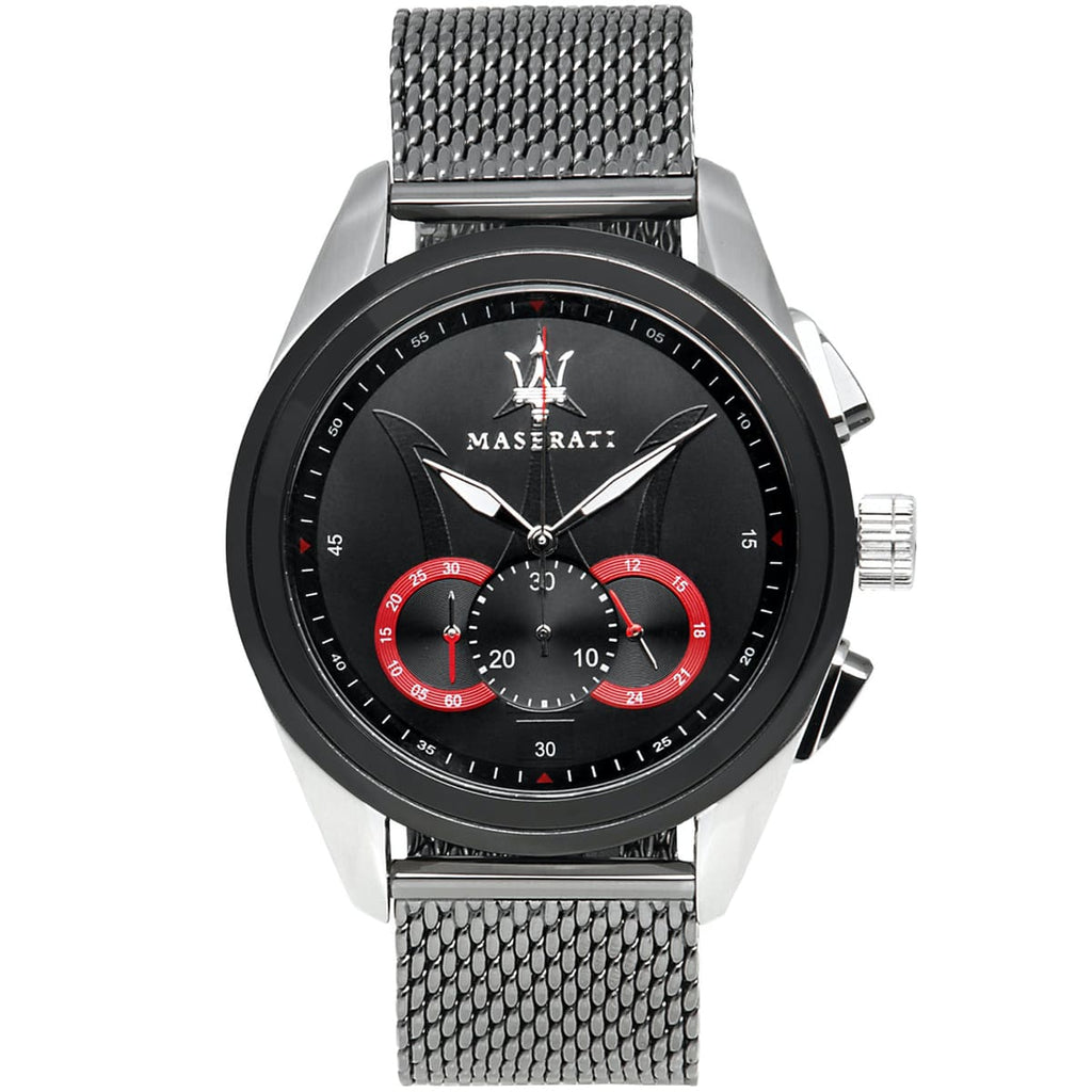 Maserati Traguardo R8873612005 45mm Men’s Chronograph Watch – Black Dial & Comfortable Milanese Mesh Stainless Steel Strap