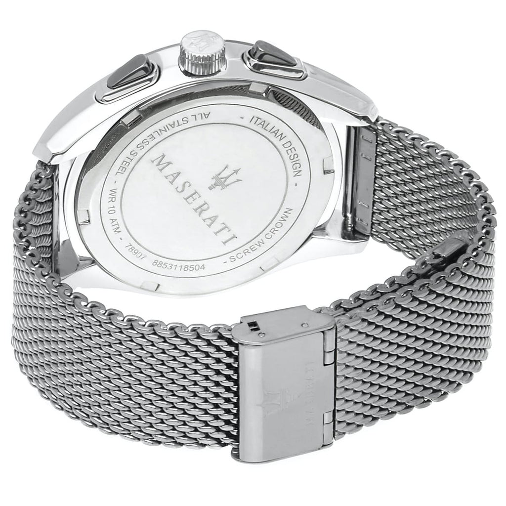 Maserati Traguardo R8873612005 45mm Men’s Chronograph Watch – Black Dial & Comfortable Milanese Mesh Stainless Steel Strap