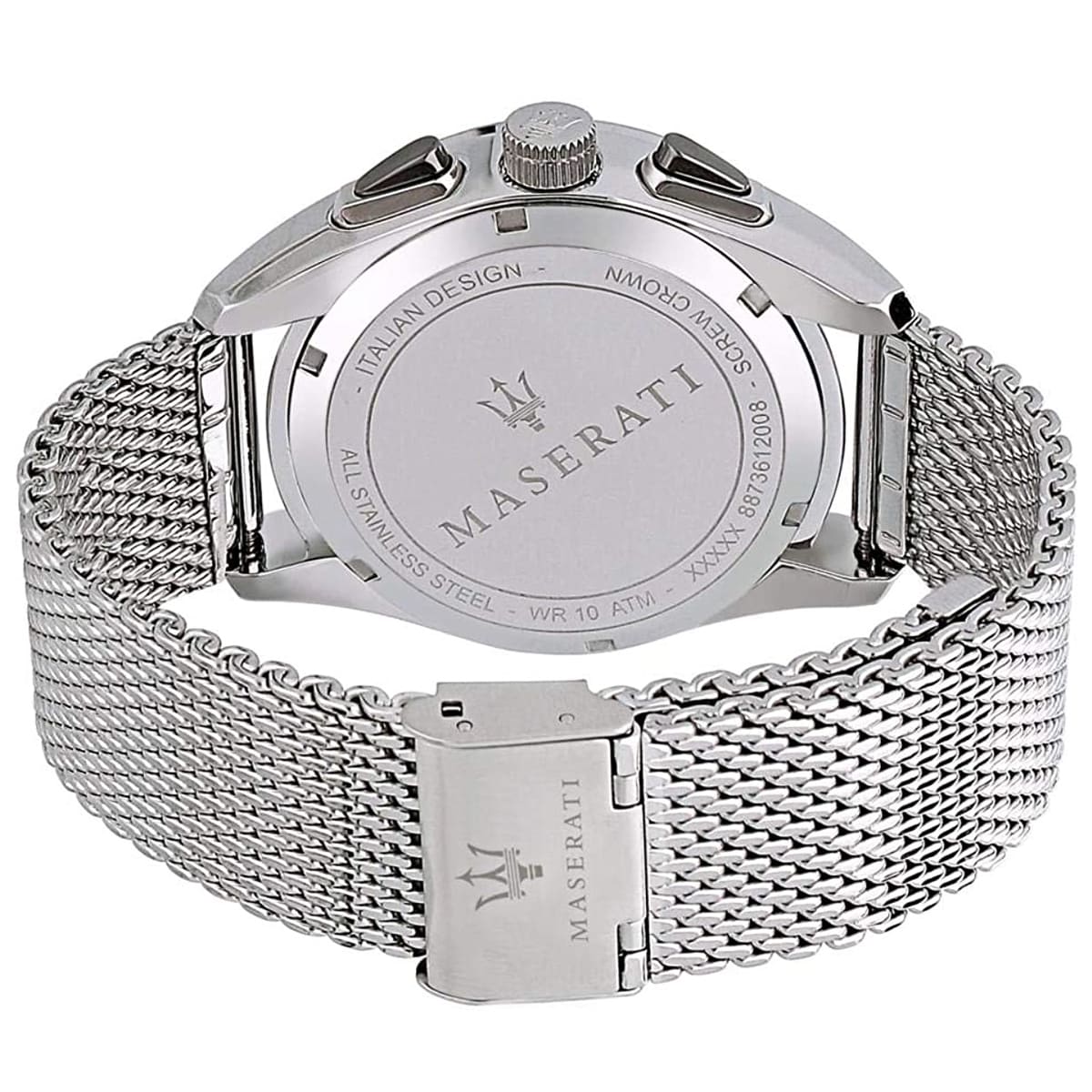 Maserati Traguardo R8873612008 45mm Men’s Chronograph Watch – Gray Waffle Dial & Silver Mesh Strap