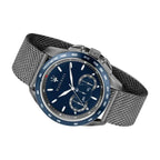 Maserati Traguardo R8873612009 45mm Men’s Chronograph Watch – Blue Sunray Dial & Gunmetal Grey Mesh Strap