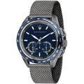Maserati Traguardo R8873612009 45mm Men’s Chronograph Watch – Blue Sunray Dial & Gunmetal Grey Mesh Strap