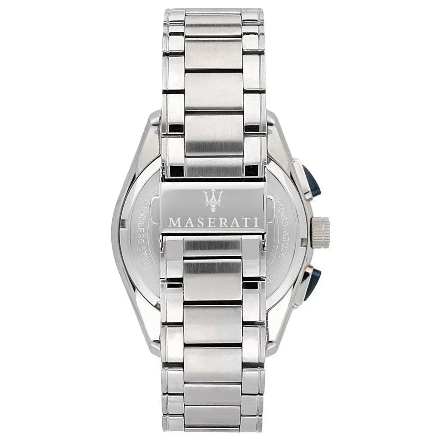 Maserati Traguardo R8873612014 45mm Men’s Chronograph Watch – Blue Sunray Dial & Silver-Tone Link Bracelet