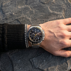 Maserati Traguardo R8873612042 45mm Men’s Chronograph Watch – Black Carbon Fiber Dial & Silver-Tone Link Bracelet