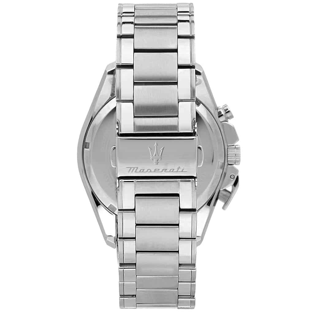 Maserati Traguardo R8873612042 45mm Men’s Chronograph Watch – Black Carbon Fiber Dial & Silver-Tone Link Bracelet