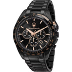 Maserati Traguardo R8873612048 45mm Men’s Chronograph Watch – Black Dial & Black PVD Stainless Steel Link Bracelet
