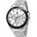 Maserati Traguardo R8873612049 45mm Men’s Chronograph Watch – Crisp Silver/white Sunray Dial & Silver Stainless Steel Link Bracelet