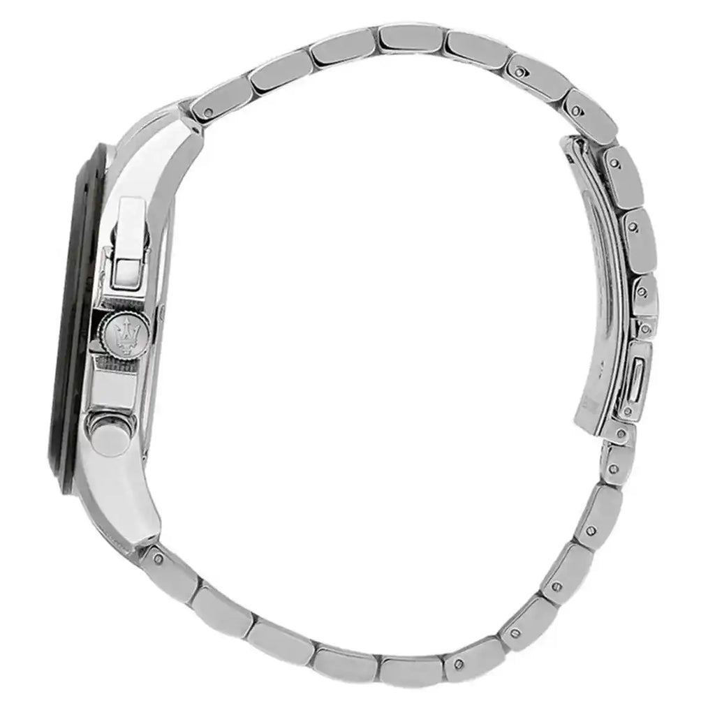 Maserati Traguardo R8873612059 45mm Men’s Chronograph Watch – Silver Skeleton Dial & Silver-Tone Link Bracelet