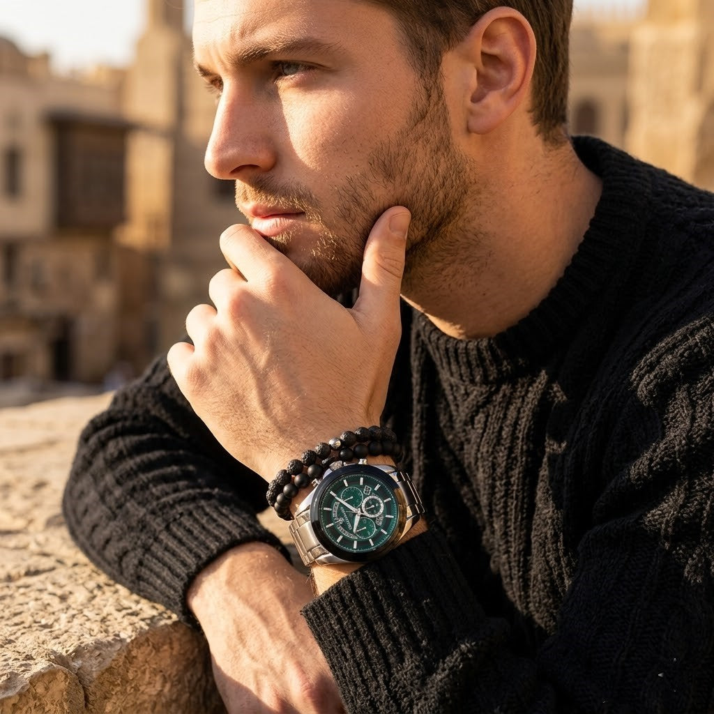 Maserati Traguardo R8873612060 45mm Men’s Chronograph Watch – Emerald Green Skeleton Dial & Silver-Tone Link Bracelet