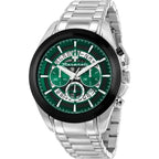 Maserati Traguardo R8873612060 45mm Men’s Chronograph Watch – Emerald Green Skeleton Dial & Silver-Tone Link Bracelet