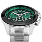 Maserati Traguardo R8873612060 45mm Men’s Chronograph Watch – Emerald Green Skeleton Dial & Silver-Tone Link Bracelet