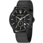 Maserati Epoca R8873618006 42mm Men’s Chronograph Watch – Black Sunray Dial & Black Mesh Strap