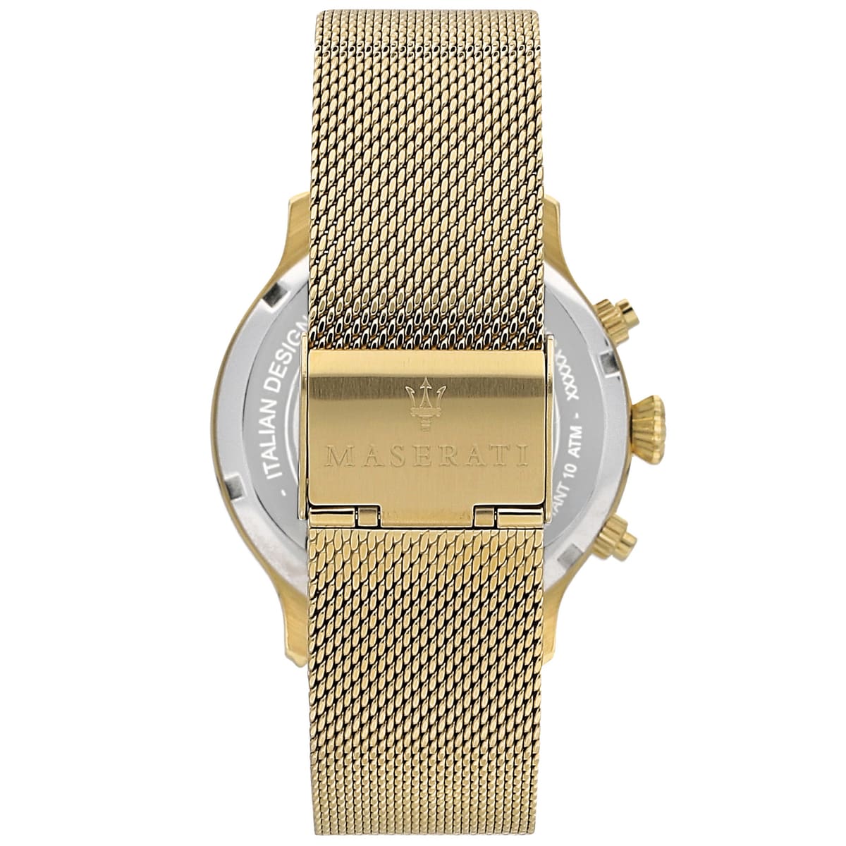 Maserati Epoca R8873618007 42mm Men’s Chronograph Watch – Black Sunray Dial & Gold Stainless Steel Mesh Strap