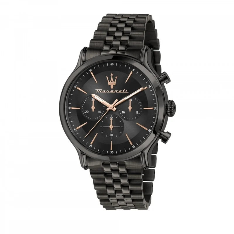 Maserati Epoca R8873618019 42mm Men’s Chronograph Watch – Black Dial & Black Jubilee Stainless Steel Bracelet