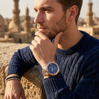 Maserati Ingegno R8873619002 45mm Men’s Chronograph Watch – Multi-Layered Blue Dial & Two-Tone Link Bracelet