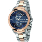 Maserati Ingegno R8873619002 45mm Men’s Chronograph Watch – Multi-Layered Blue Dial & Two-Tone Link Bracelet