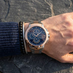 Maserati Ingegno R8873619002 45mm Men’s Chronograph Watch – Multi-Layered Blue Dial & Two-Tone Link Bracelet