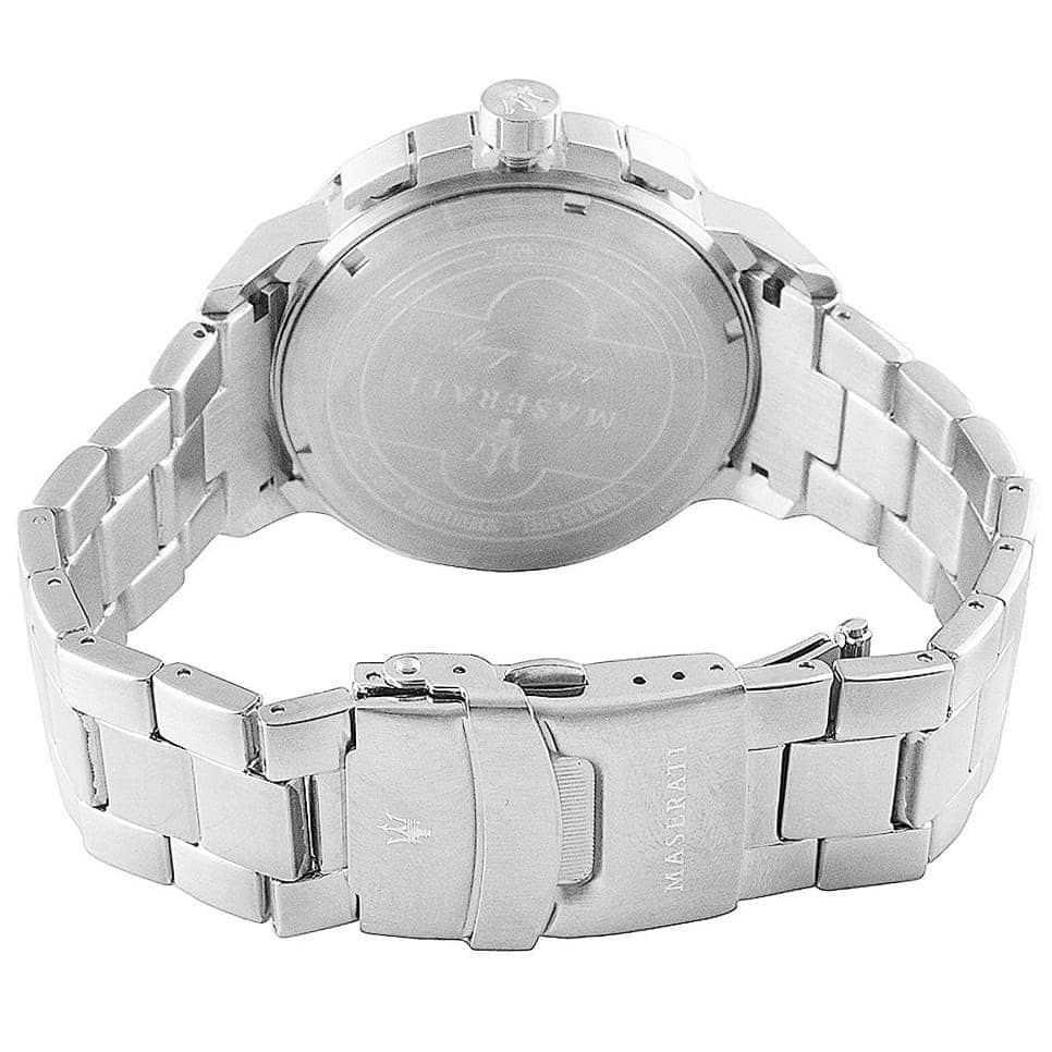 Maserati Ingegno R8873619004 45mm Men’s Chronograph Watch – White High-Tech Dial & Silver-Tone Link Bracelet