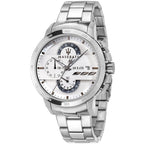 Maserati Ingegno R8873619004 45mm Men’s Chronograph Watch – White High-Tech Dial & Silver-Tone Link Bracelet