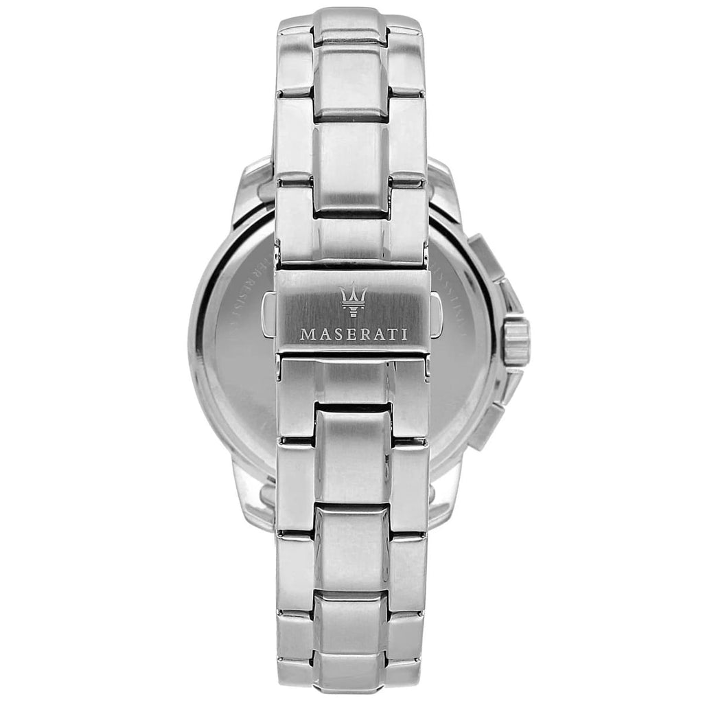 Maserati Successo R8873621009 44mm Men’s Chronograph Watch – Black Brushed Dial & Silver Link Bracelet