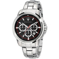 Maserati Successo R8873621009 44mm Men’s Chronograph Watch – Black Brushed Dial & Silver Link Bracelet