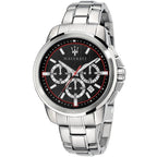 Maserati Successo R8873621009 44mm Men’s Chronograph Watch – Black Brushed Dial & Silver Link Bracelet