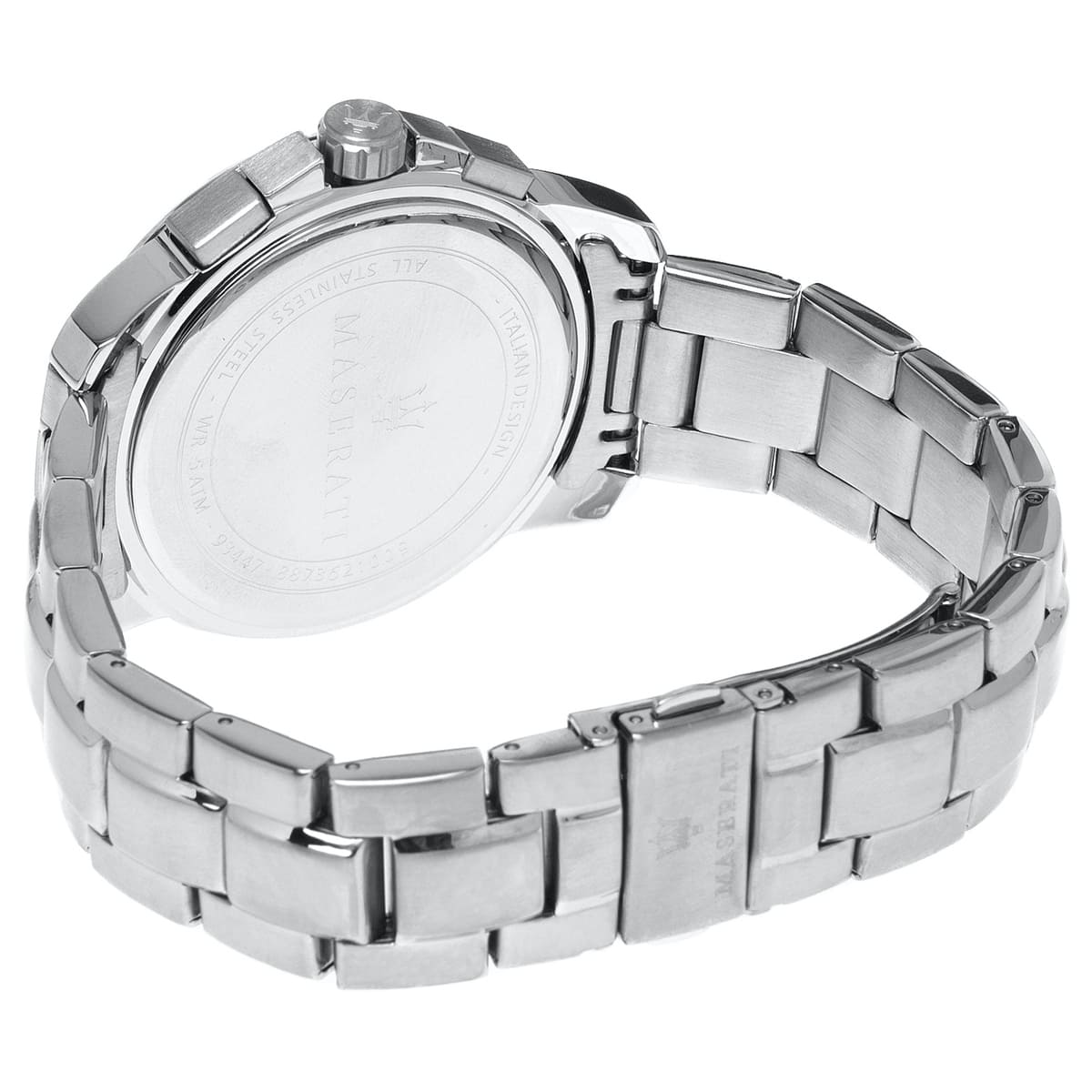 Maserati Successo R8873621009 44mm Men’s Chronograph Watch – Black Brushed Dial & Silver Link Bracelet