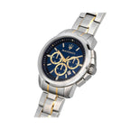 Maserati Successo R8873621016 44mm Men’s Chronograph Watch – Blue Brushed Dial & Two-Tone Link Bracelet