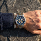 Maserati Successo R8873621016 44mm Men’s Chronograph Watch – Blue Brushed Dial & Two-Tone Link Bracelet