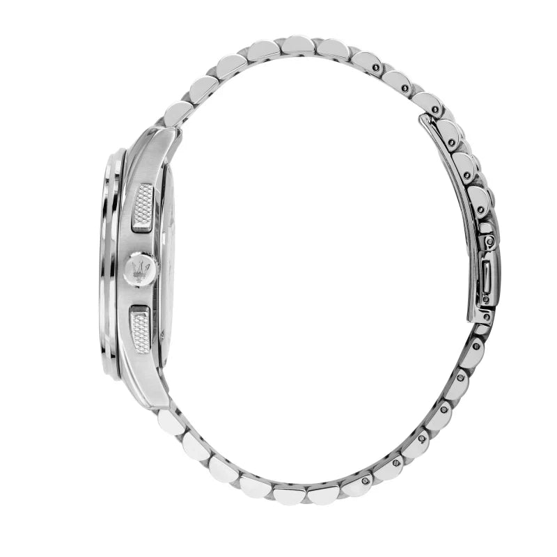 Maserati Sorpasso R8873624003 45mm Men’s Chronograph Watch – White Sunray Dial & Two-Tone Link Bracelet