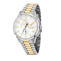 Maserati Sorpasso R8873624003 45mm Men’s Chronograph Watch – White Sunray Dial & Two-Tone Link Bracelet