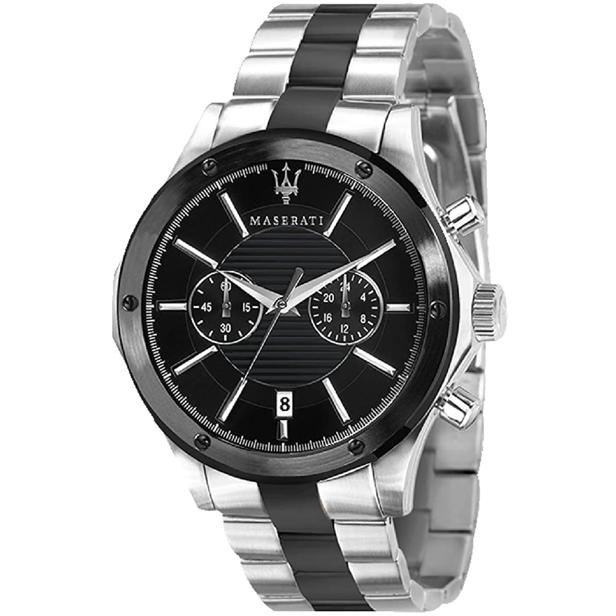 Maserati Circuito R8873627003 44mm Men’s Chronograph Watch – Black Dial & Two-Tone Link Bracelet