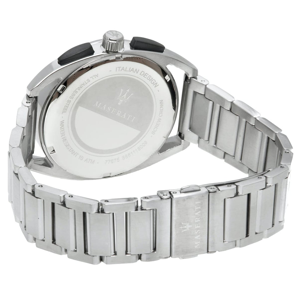 Maserati Trimarano R8873632003 41mm Men’s Chronograph Watch – Black Racing Dial & Silver-Tone Link Bracelet