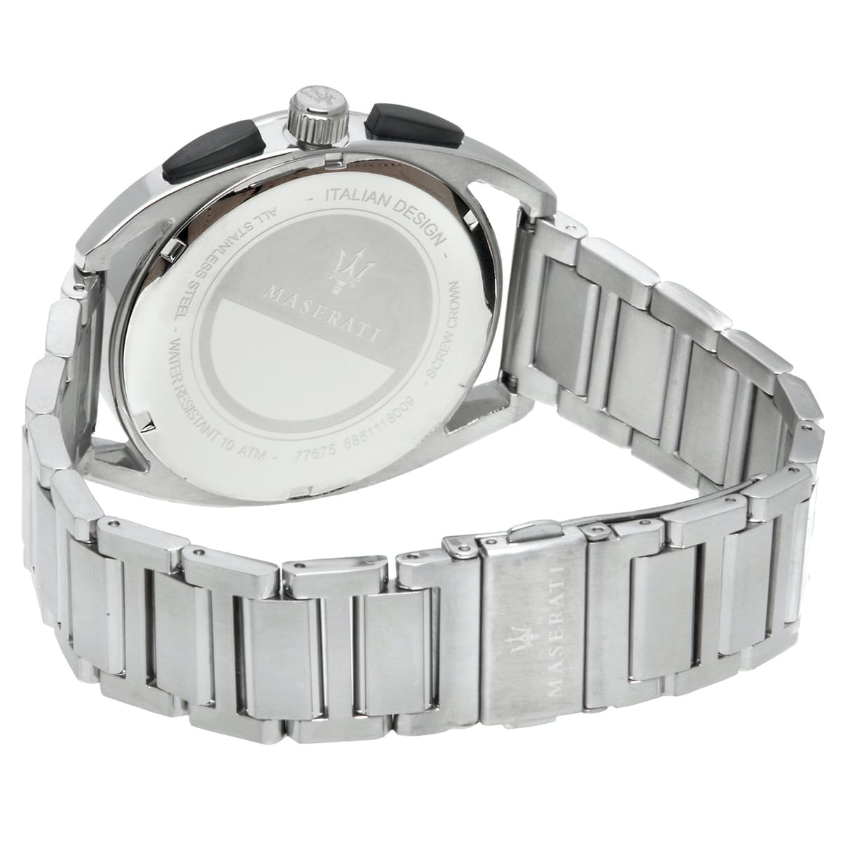 Maserati Trimarano R8873632003 41mm Men’s Chronograph Watch – Black Racing Dial & Silver-Tone Link Bracelet