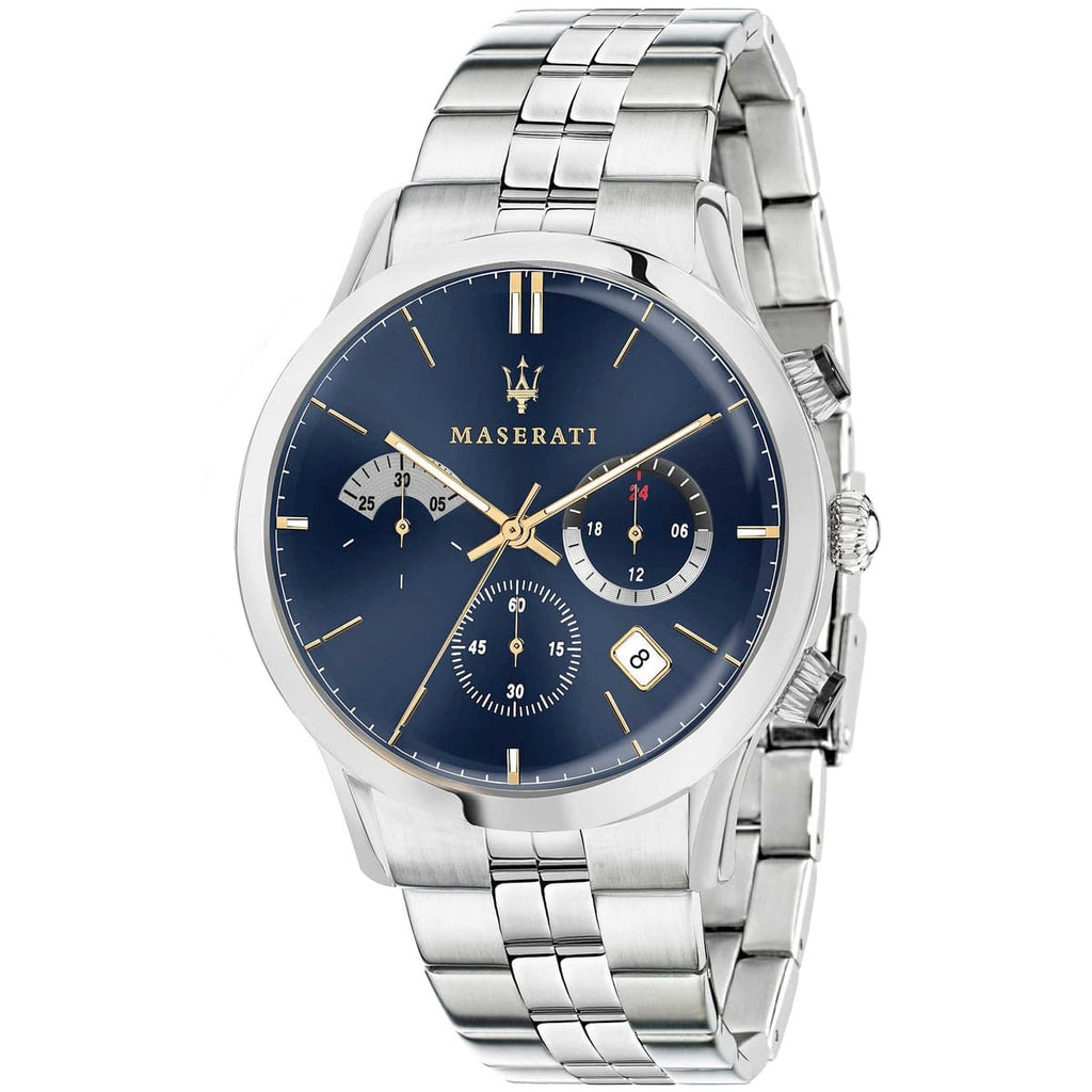 Maserati Ricordo R8873633001 42mm Men’s Chronograph Watch – Blue Sunray Dial & Silver-Tone Link Bracelet