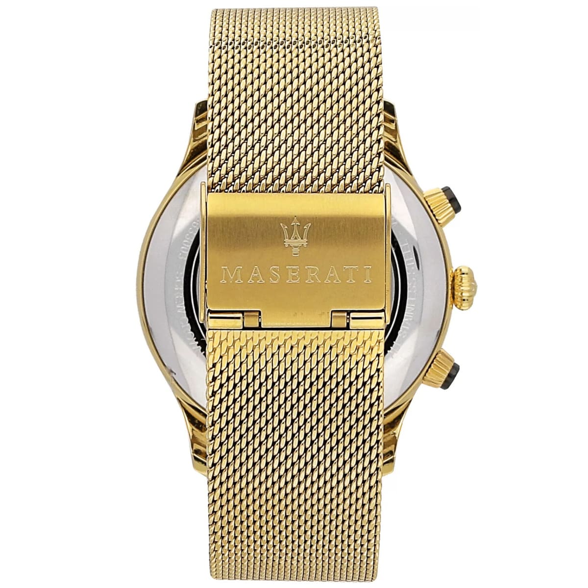 Maserati Ricordo R8873633003 42mm Men’s Chronograph Watch – Black Sunray Dial & Gold Stainless Steel Mesh Strap