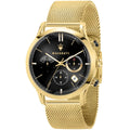 Maserati Ricordo R8873633003 42mm Men’s Chronograph Watch – Black Sunray Dial & Gold Stainless Steel Mesh Strap
