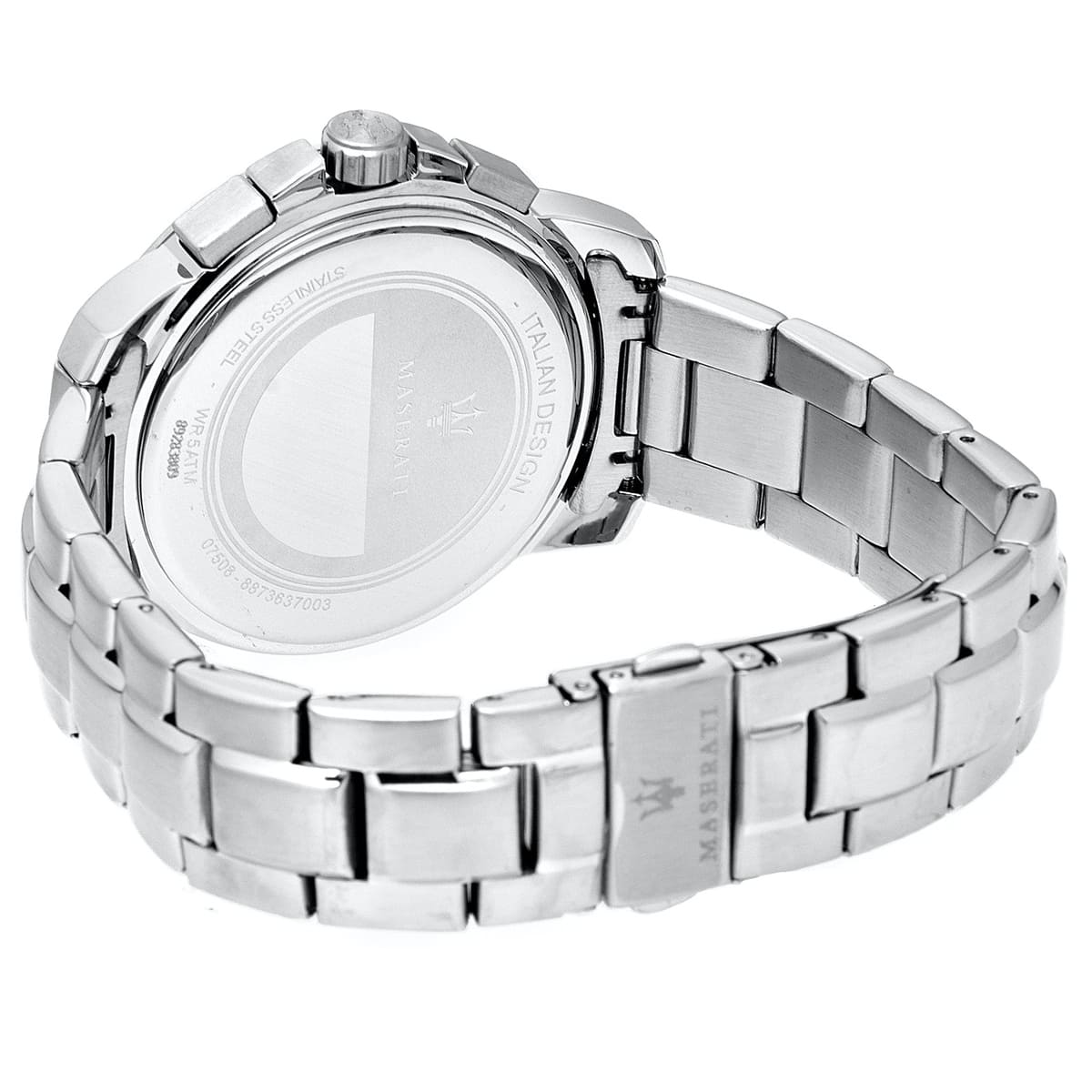 Maserati Royale R8873637003 45mm Men’s Chronograph Watch – Gray Striped Dial & Silver Link Bracelet